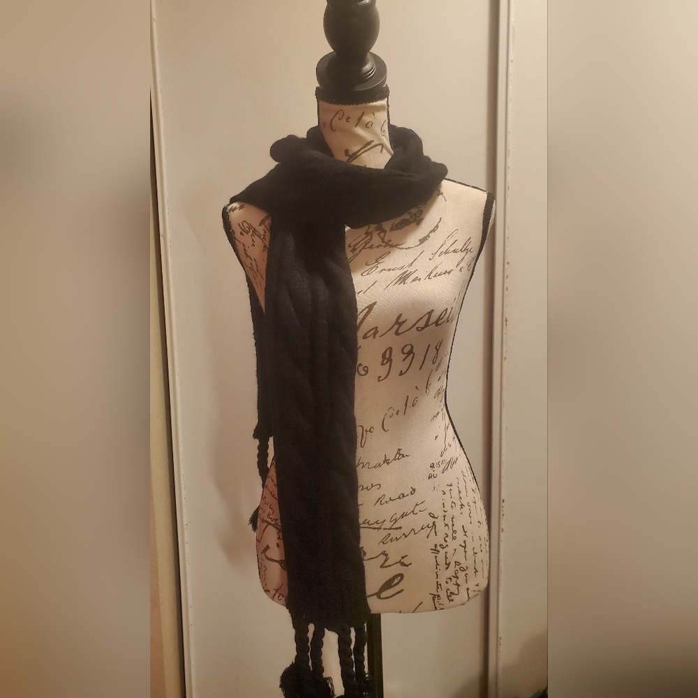 Never Worn New Basic Tassel black Scarf